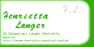 henrietta langer business card